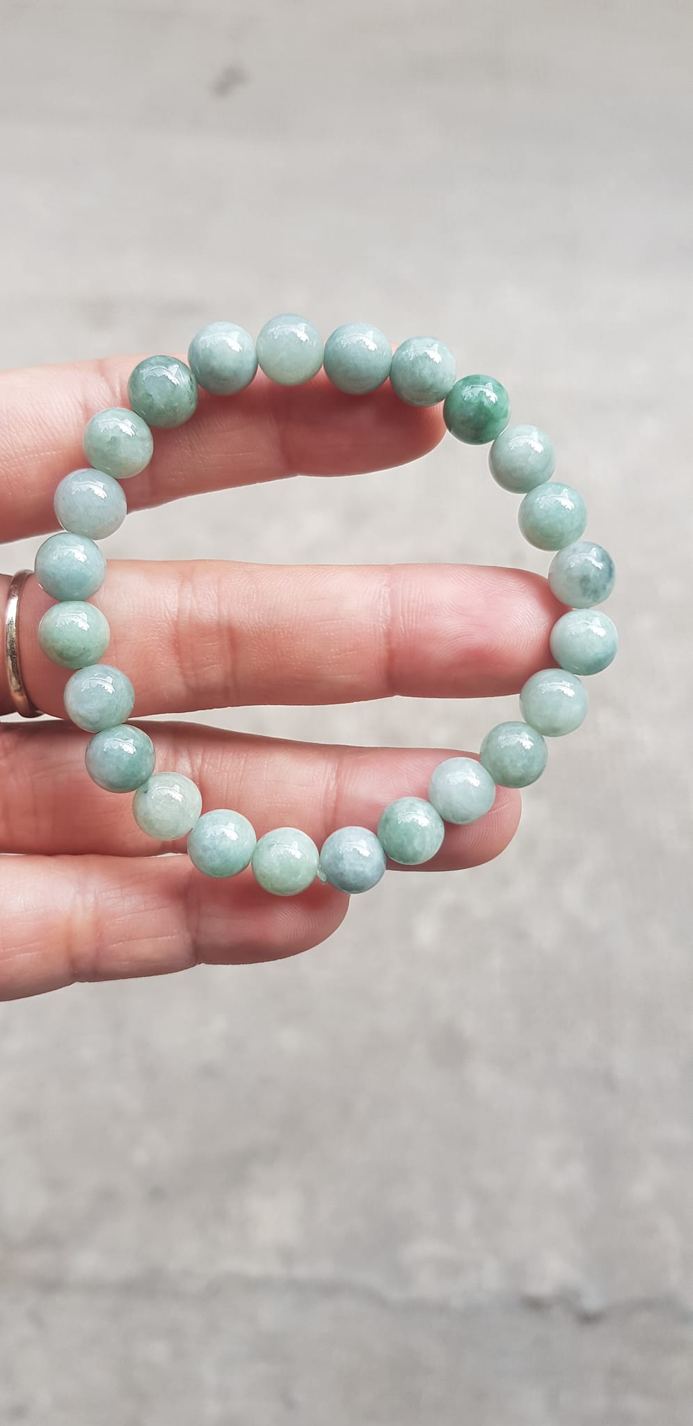 Vòng chuỗi đá cẩm thạch tự nhiên xanh ngọc nhẹ nhàng đẹp sang may mắn Size vòng hạt 8mm Hợp nữ mệnh Thủy Mộc hỏa rẻ đẹp