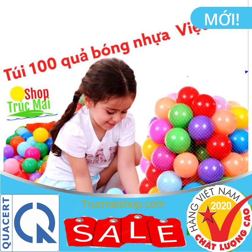 Túi 100 bóng nhựa cho bé vui chơi lều bóng Doremon nhà bóng Helokity chơi bể bơi hồ bơi