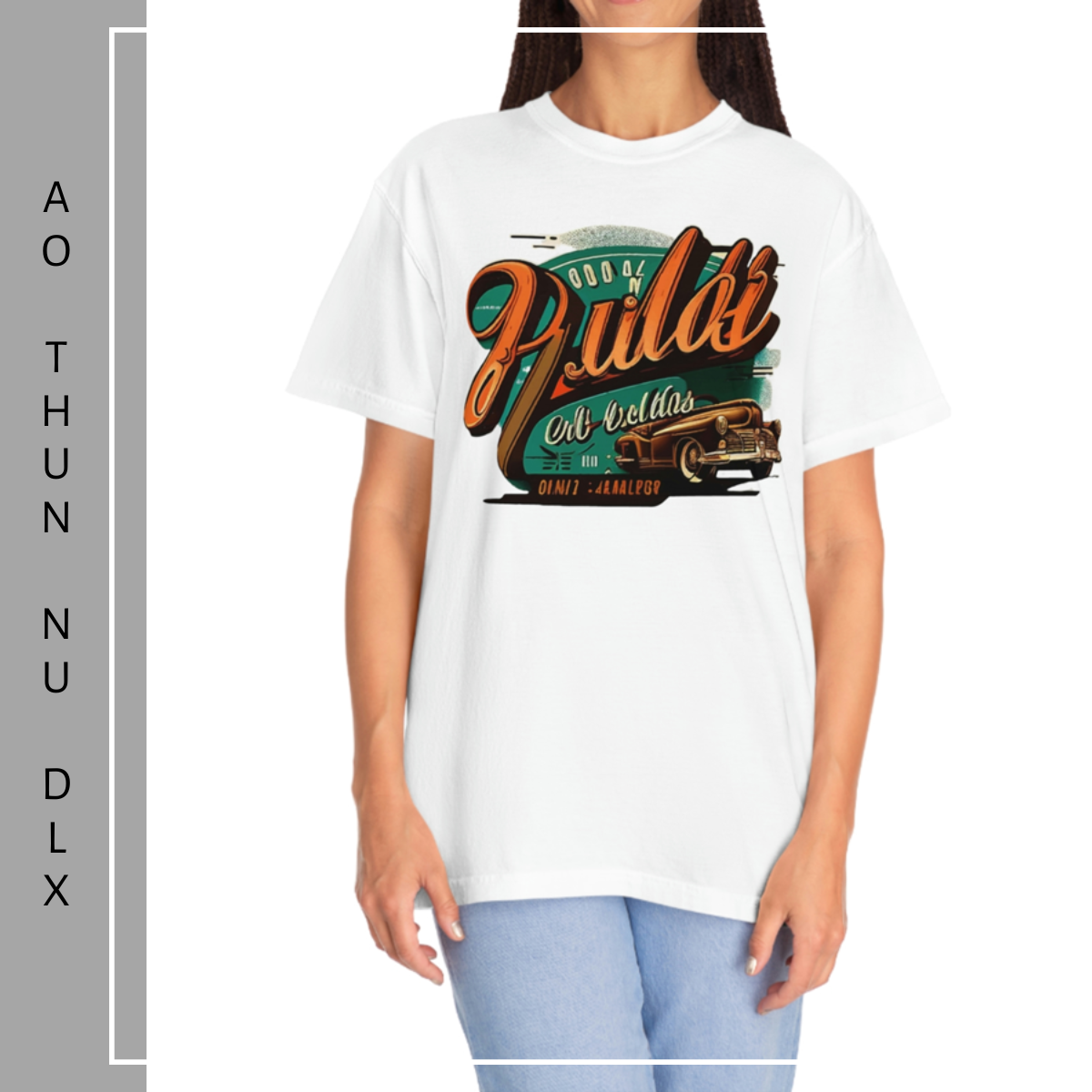Áo Thun Nữ Màu Trắng In Hình Oto Local Brand DLX Áo Phông Nữ Đẹp