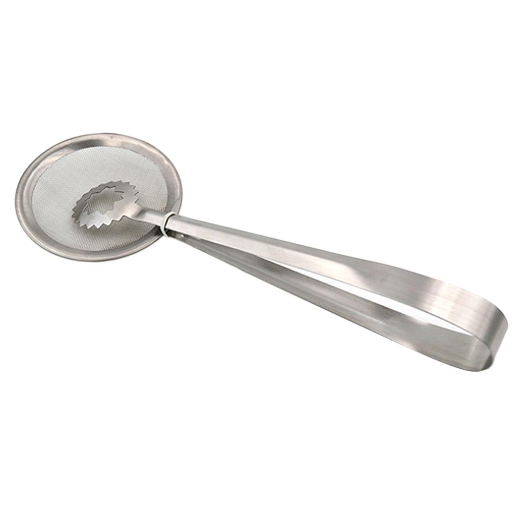 2pcs Stainless Steel Deep Frying Tongs with Strainer Fry Kitchen Utensil