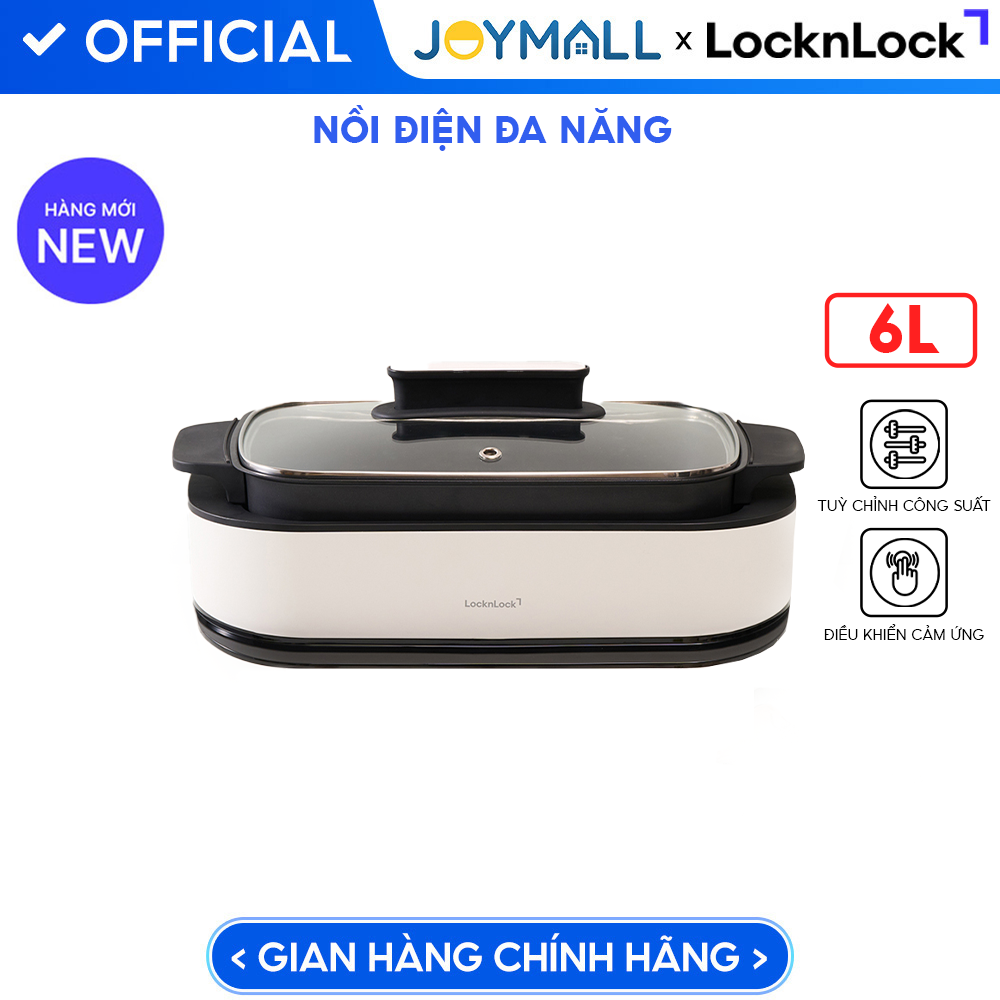 Nồi Điện Đa Năng LocknLock EJP261WHT Dung Tích 6L, Hàng Chính Hãng, Tùy Chỉnh Công Suất Và Hẹn Giờ - JoyMall
