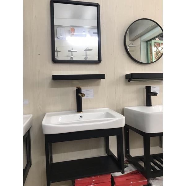 BỘ 4 MÓN TỦ + CHẬU LAVABO + KỆ GƯƠNG + GƯƠNG VUÔNG