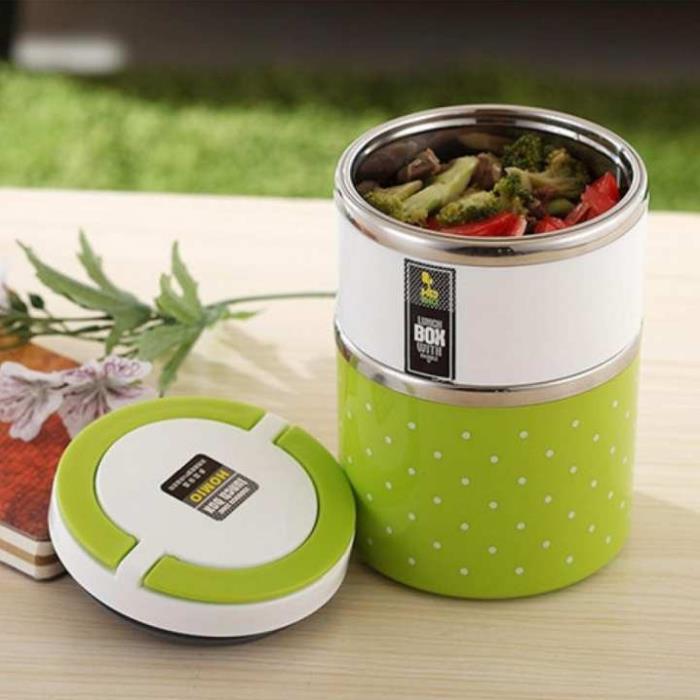 Camen chấm bi 3 ngăn inox loại tốt, Camen 3 ngăn giữ nhiệt, Hộp cơm giữ nhiệt 3 ngăn