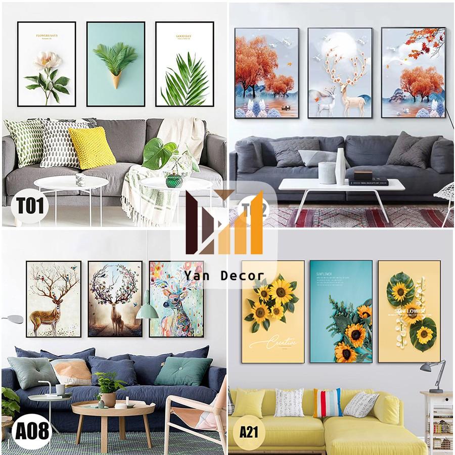 Tranh canvas bộ 3 bức kt 30x40cm