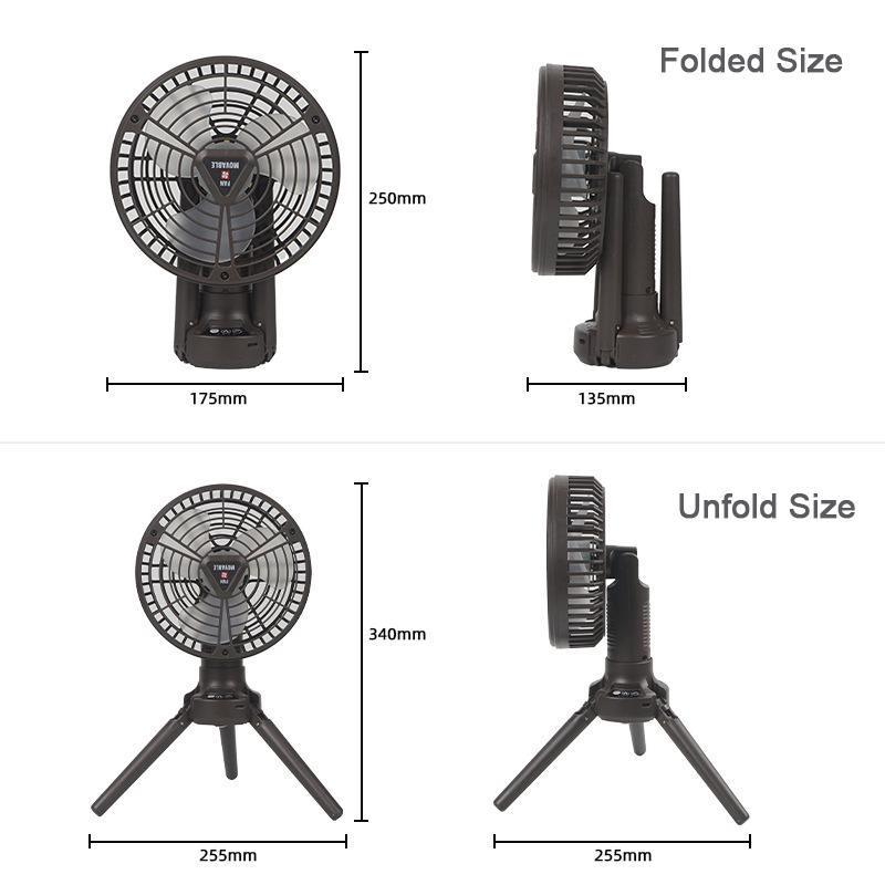 Camping Fans for Tents 10400mAh USB Rechargeable Battery Operated Fans with LED Lantern Folding Tripod Portable Fan