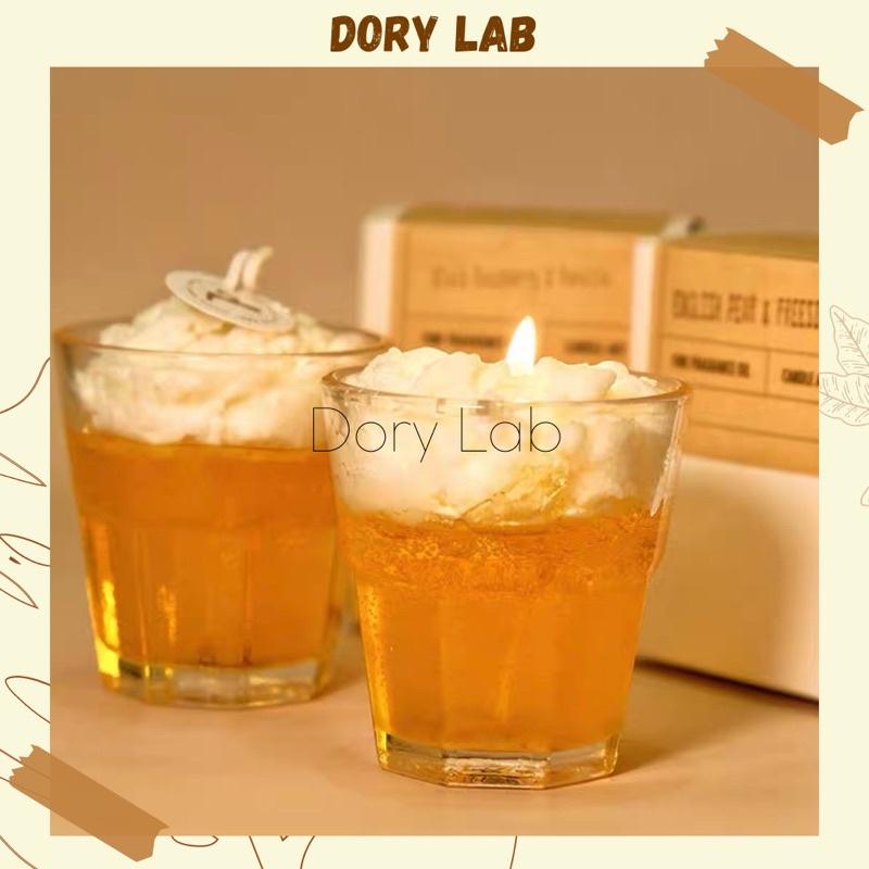 Nến Thơm Ly Bia Size Lớn 220ml Không Khói Handmade Độc Đáo - Dory Lab