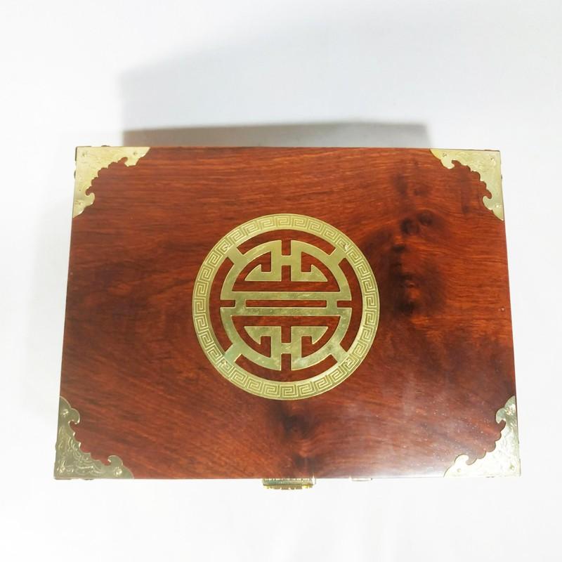 Hộp đựng đồ trang sức, hộp đựng dấu, hộp đựng tiền gỗ hương mặt chữ thọ khóa số