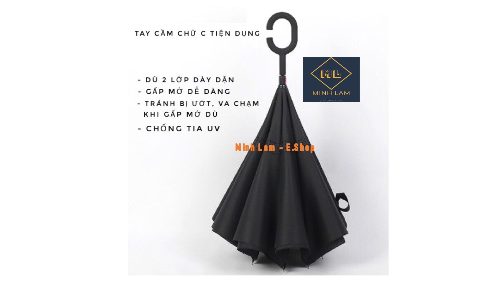 Ô, Dù Mở Ngược Che Nắng Che Mưa Nhiều Màu Xinh Xắn Đường Kính 105cm (Ghi chú màu sắc hoặc chat với Shop để chọn màu sắc, hoa văn ạ)