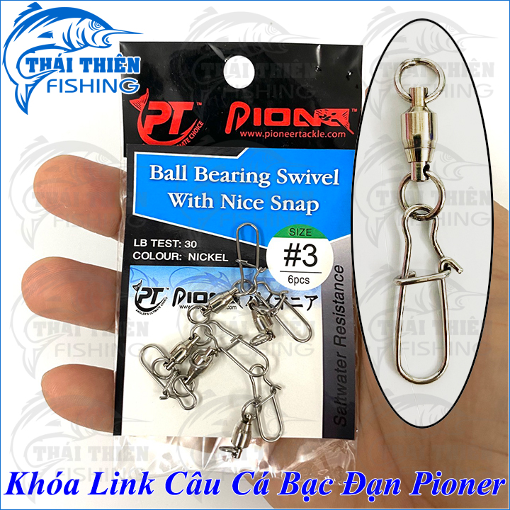 Khóa Bạc Đạn Pioneer, Mani Link Câu Cá Ball Bearing Swivel With Nice Snap