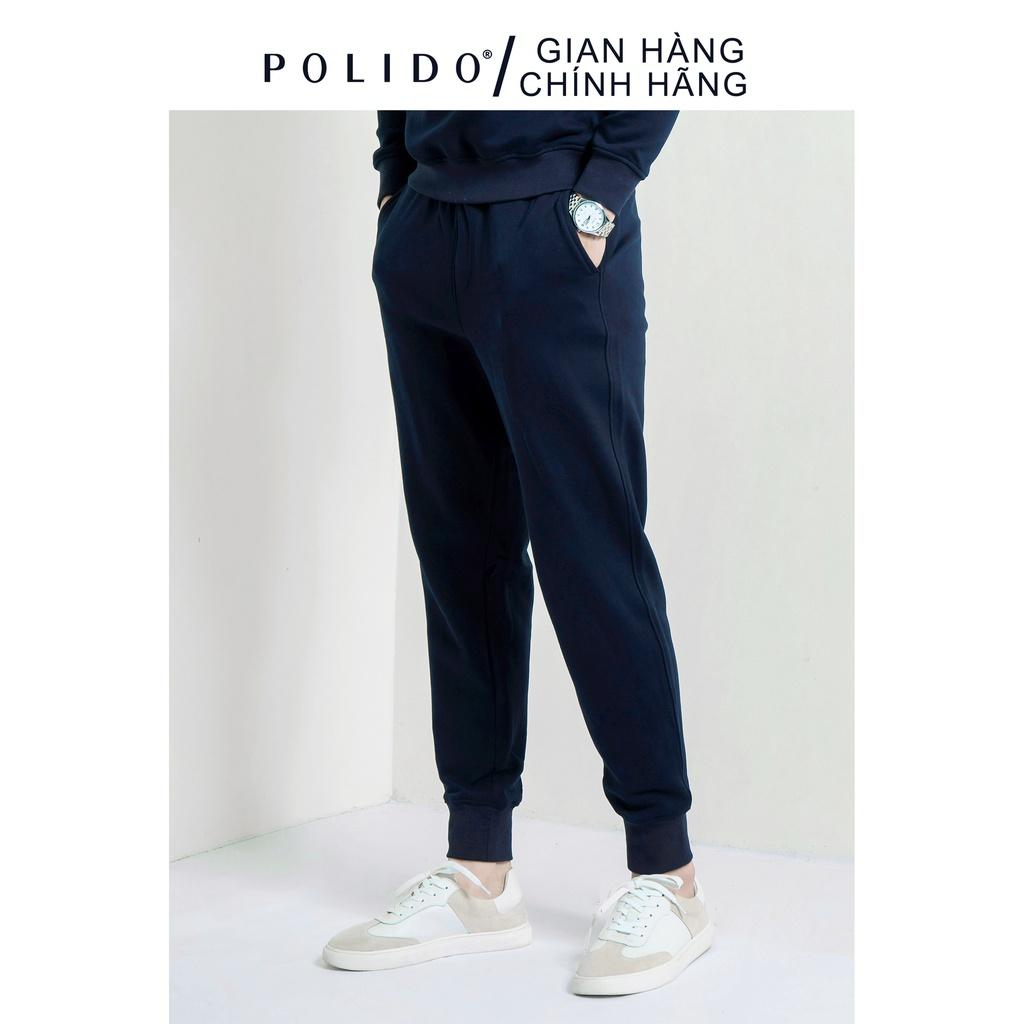 Quần JOGGER Nỉ Nam Polido Màu Đen Chất Nỉ Ấm Áp Đúng Form
