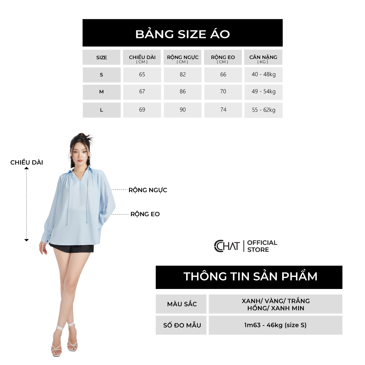 Áo Kiểu Nữ Dáng Suông Cổ Đức Xếp Ly Chất Voan Cao Cấp 53ADV2009ST