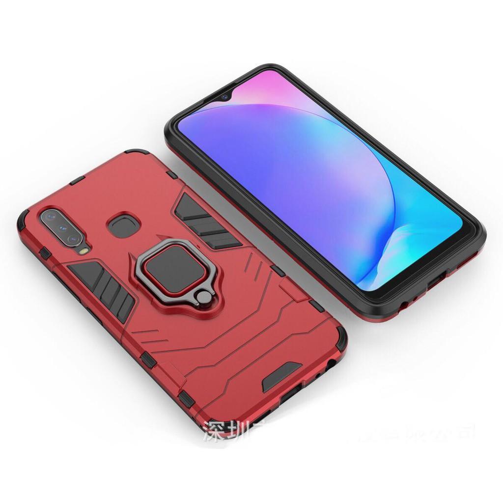 Ốp lưng dành cho Vivo Y12 chống sốc Iron Man gắn giá đỡ iring hỗ trợ xem video, chống va đập mạnh