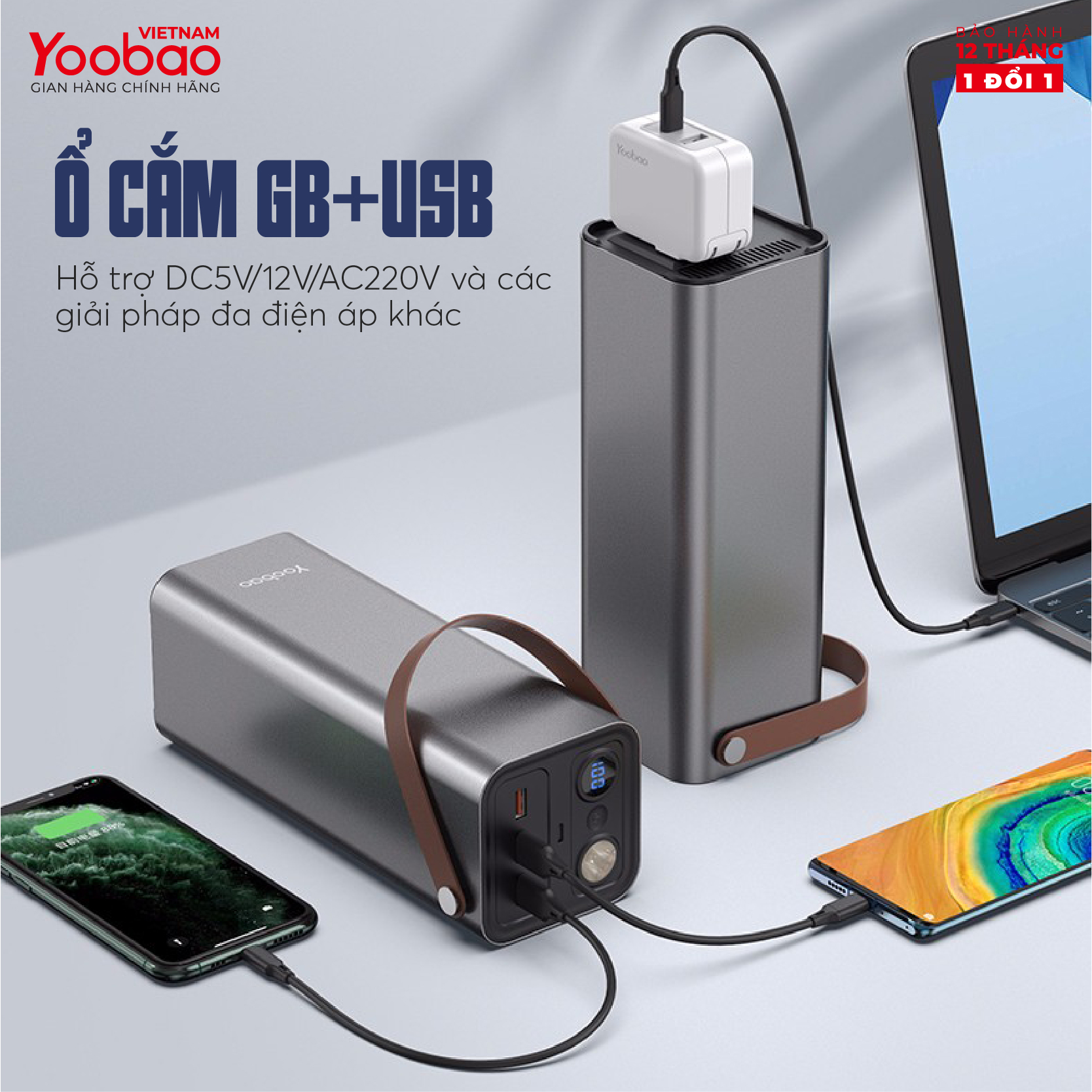 Pin sạc dự phòng 42000mAh Yoobao EN1 Sạc nhanh PD3.0 &amp; QC3.0 220V - Hàng chính hãng