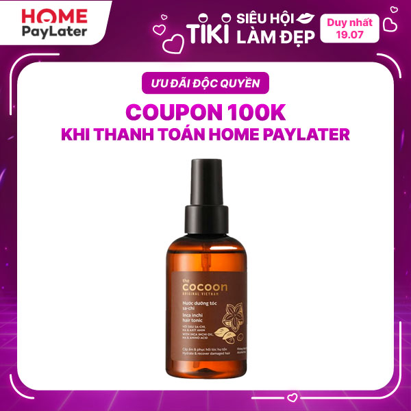 Nước dưỡng tóc Sachi Cocoon 140ml Cấp ẩm, phục hồi tóc hư tổn thuần chay