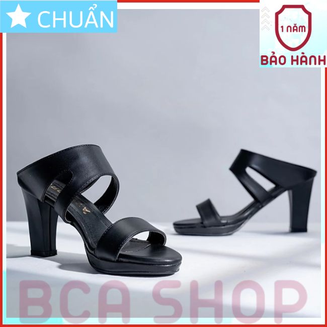 Giày cao gót nữ  màu đen 7p RO336 ROSATA tại BCASHOP hở mũi, hở gót, cắt sành điệu và thời trang