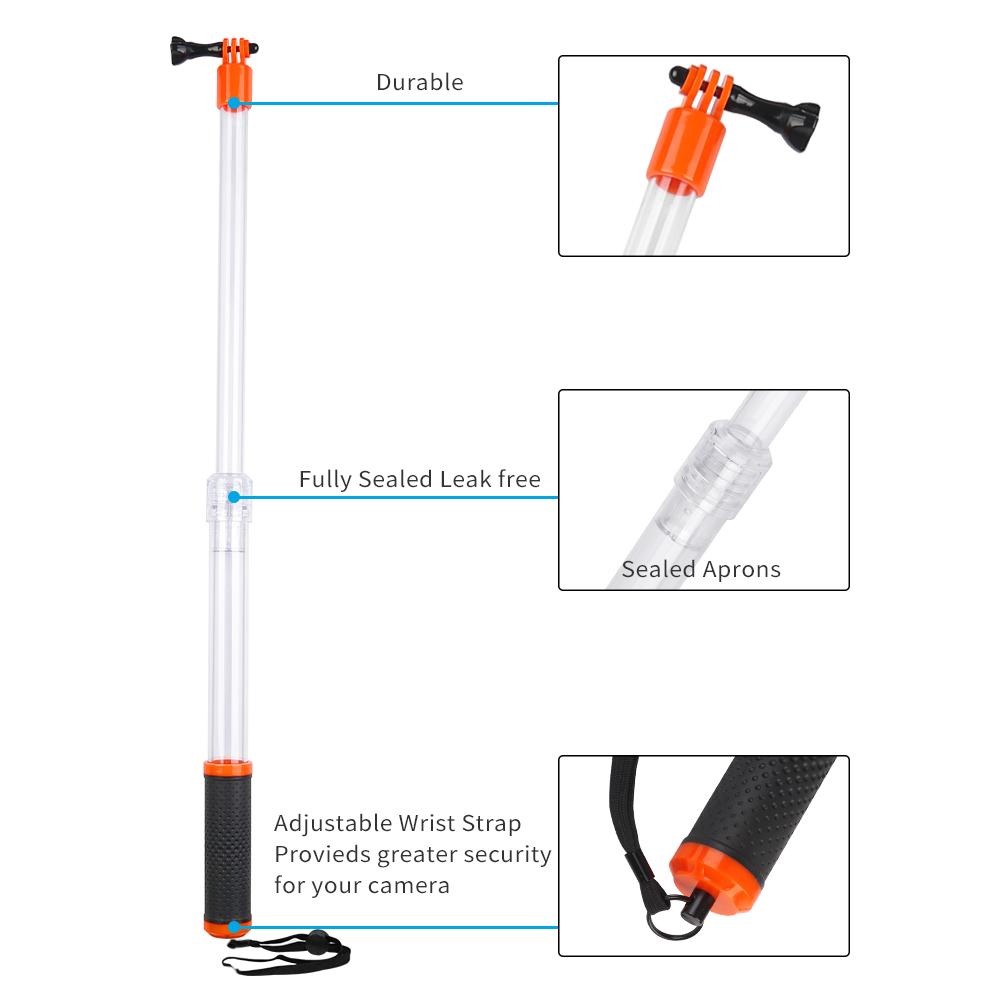 Telesin Hollow Float Selfie Stick Buoyancy Mở rộng Monopod cho GoPro Hero 10 9 8 7 6 5 4 Osmo Action 2 Insta36 Xiaoyi SJCam