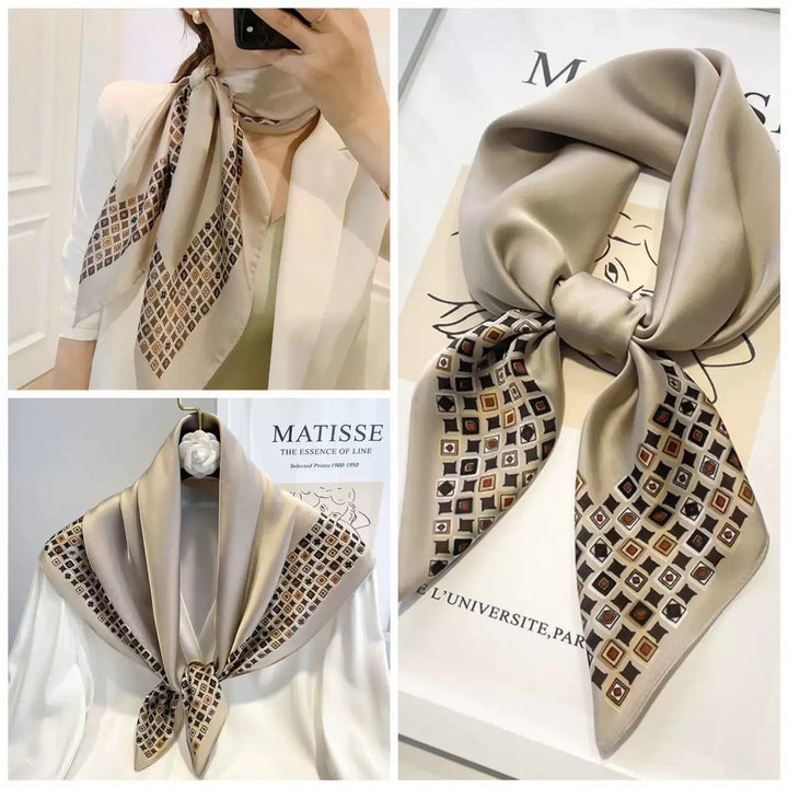 KHĂN QUÀNG CỔ LỤA HÌNH VUÔNG THỜI TRANG