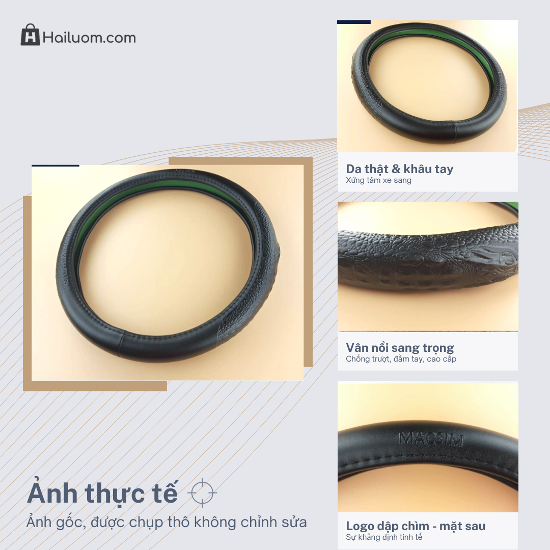Bọc Vô Lăng ô tô MINI COOPER  | Da Thật Khâu Tay Cao Cấp - Mã BLAGO