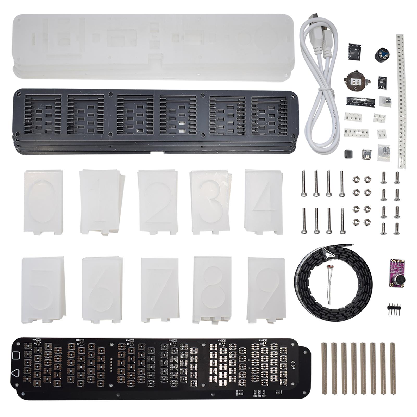 DS3231 Digital LED Alarm Clock Kit Large Font 6-digit Display Electronic Clock Bulk Music Spectrum Display Clock Module