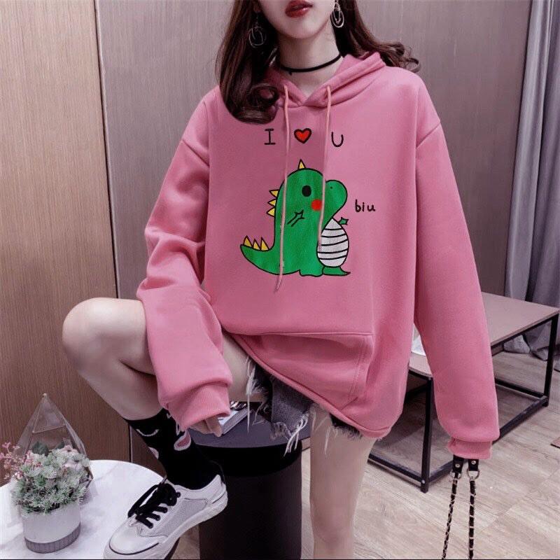Áo hoodie Unisex in hình Khủng Long nam nữ siêu hot