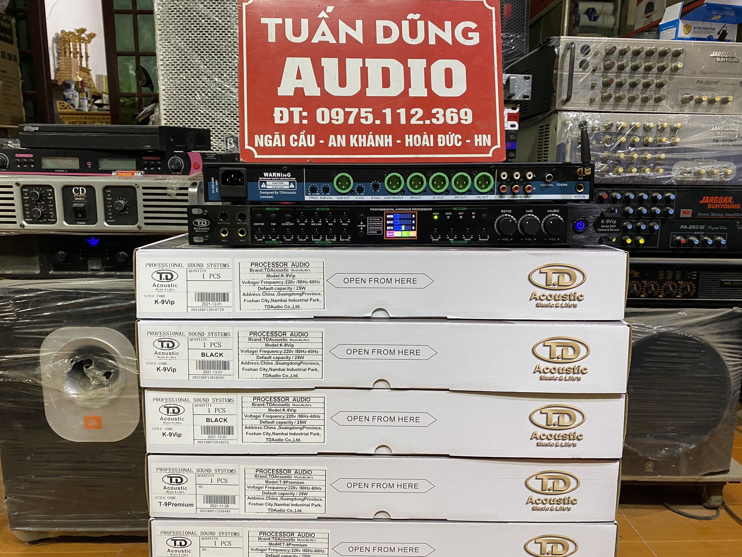Vang Cơ TD Acoustic K9 Vip - Vang cơ chống hú có Reverb, kết nối bluetooth, cổng quang