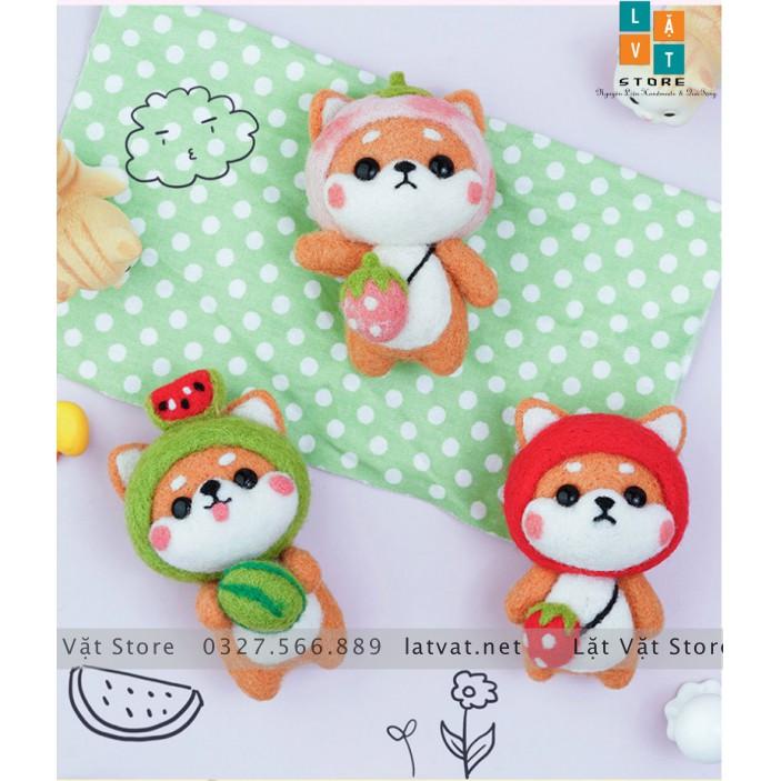 BỘ KIT LEN CHỌC CÓ HƯỚNG DẪN - 20 BÉ TÂN BINH SHIBA, chọc len thật dễ dàng, NEEFDE FELTING SHIBA