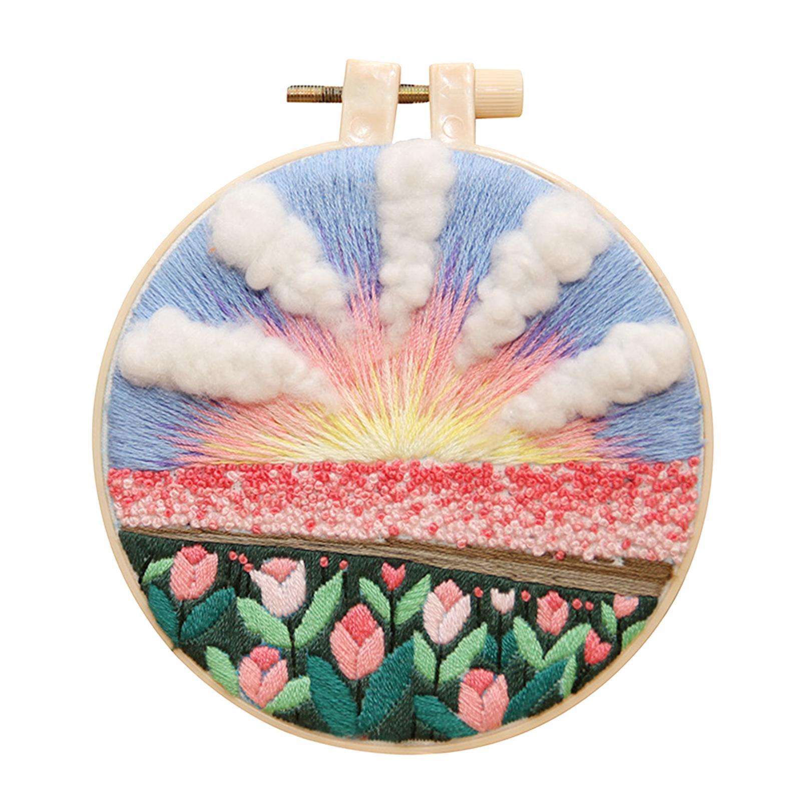 Needlework  With Embroidery Hoop