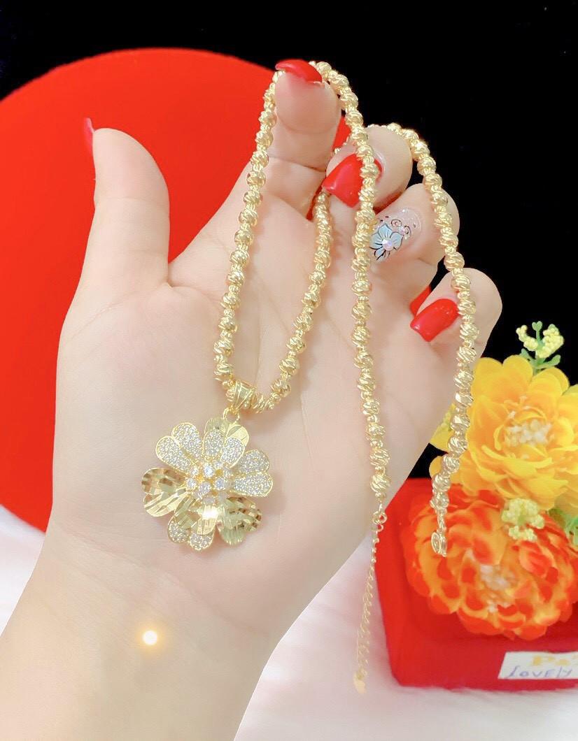 Dây chuyền nữ mặt hoa mạ 18k cao cấp TH15