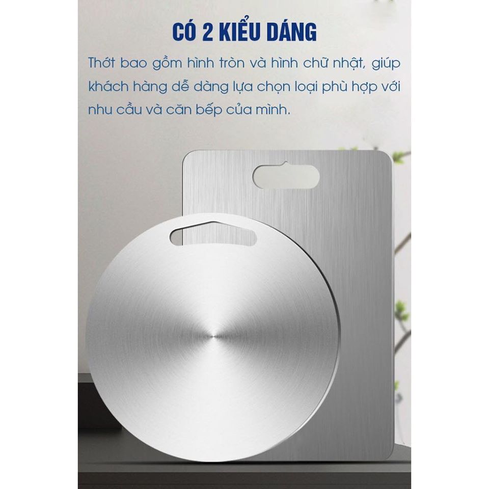 THỚT INOX 304 TRÒN KHÁNG KHUẨN - GIÃ ĐÔNG - CHỐNG RỈ SÉT 30cm - Dày 0.3cm