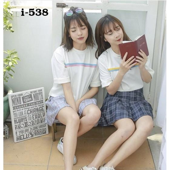 Áo Thun Nữ Tay Lỡ Kẻ Sọc Màu