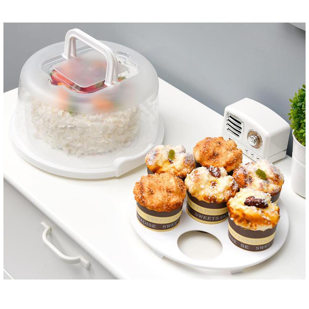2X Cake Cupcake Muffin Carrier Holder 7 cup Server Clear