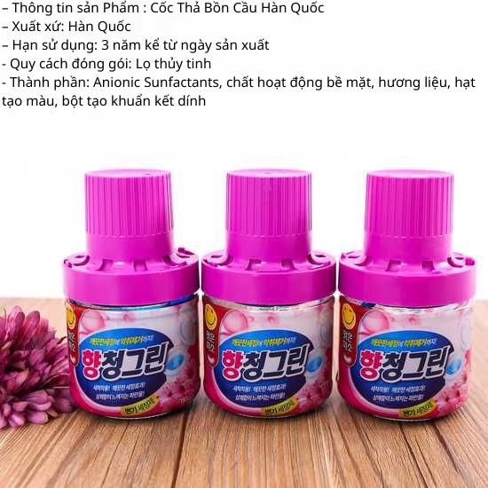 Cốc thả bồn cầu hương hoa hàn quốc, Chai thả bồn cầu hàn quốc diệt khuẩn