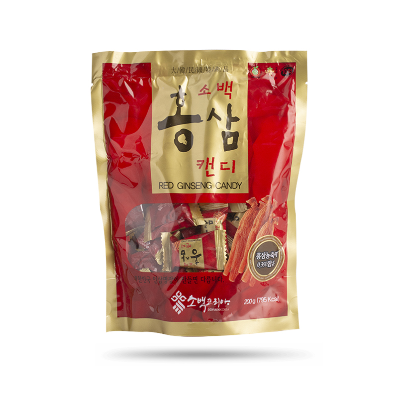 Kẹo Hồng Sâm Sobaek Korea Red Ginseng Thùng 45 Gói 200g