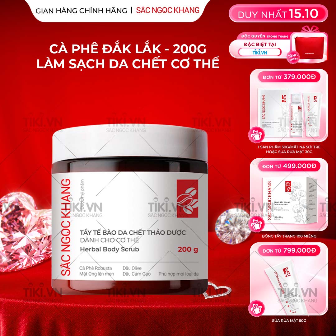 Tẩy tế bào da chết thảo dược dành cho cơ thể Sắc Ngọc Khang hũ 200g