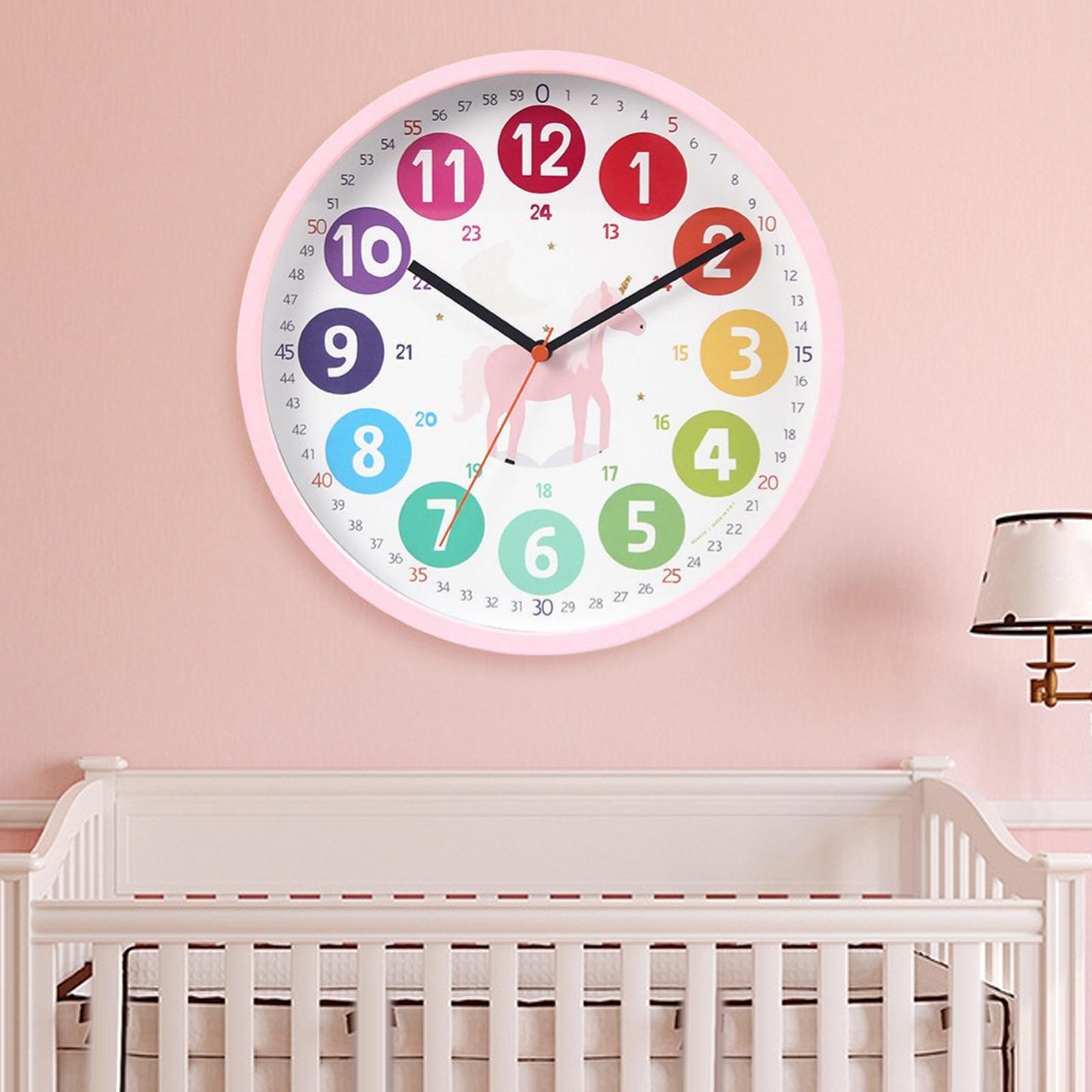 10" Telling Time Teaching Clock Wall Clock for Playroom Kids Children