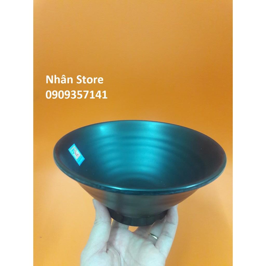 Tô nhựa Melamine size 16cm Nhám đen Ms X17N (Ảnh thật)