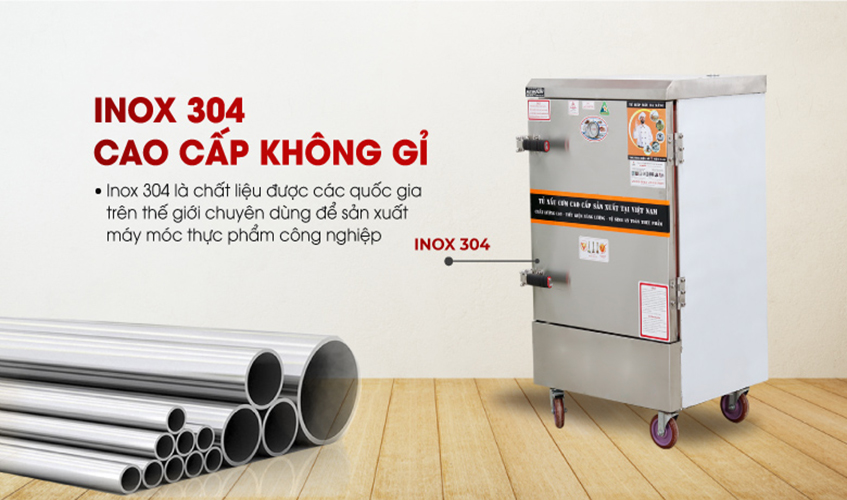 Tủ Hấp Giò Chả,Thực Phẩm 48 Kg/Mẻ Dùng Điện 8 Khay Inox 304 Việt Nam NEWSUN, Năng Suất Cao - Hàng Chính Hãng