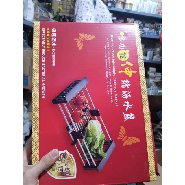 Khay Inox Gấp Gọn Bồn Rửa Bát Tiện Lợi
