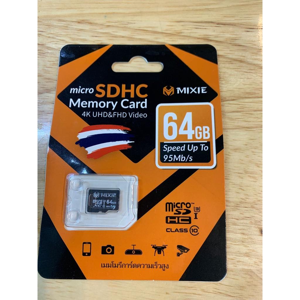 Thẻ nhớ MIXIE 64GB Micro SD TF TỐC ĐỘ 95MB/S GHI 70M/S Hàng Chính Hãng - Bảo hành 3 năm - 1 đổi 1