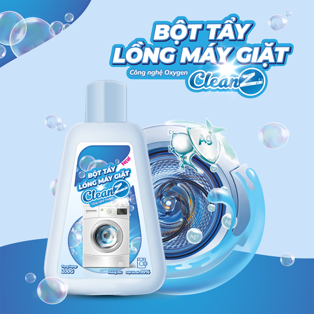 Bột Tẩy Lồng Máy Giặt Cao Cấp CleanZ Giúp Làm Sạch Và Loại Bỏ Cặn Bẩn Hiệu Quả 99%