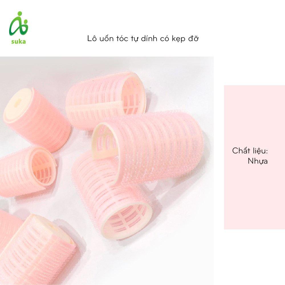 Lô uốn mái mưa tự dính có kẹp đỡ, lô uốn tóc xoăn Hàn Quốc size 4cmx6cm