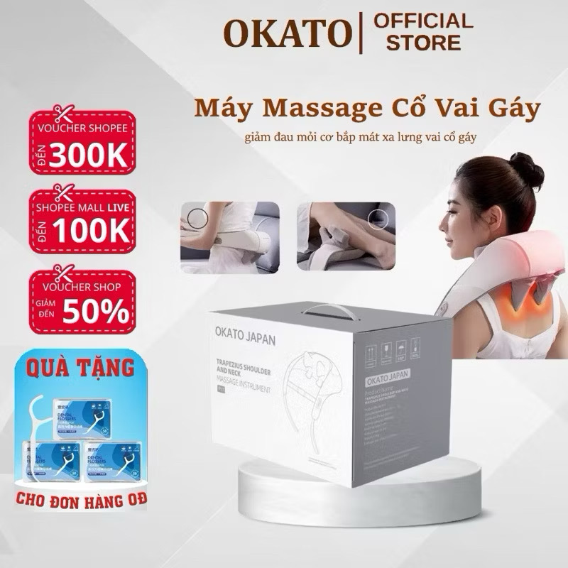 Máy Massage Cổ Vai Gáy RL-20, Con Lăn Silicon Không Gây Đau - Đai Massage Đa Năng Mô Phỏng Kỹ Thuật Massage Số 8