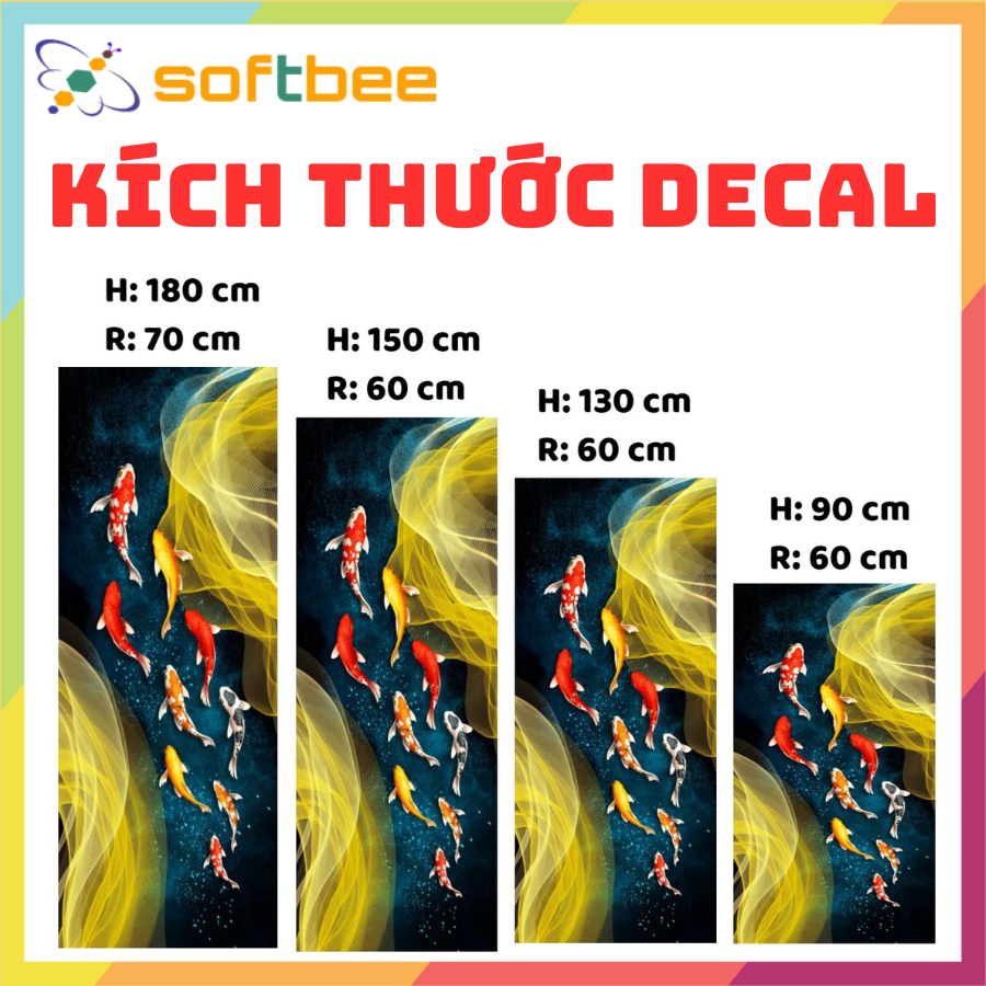 Miếng dán tủ lạnh chất liệu decal ( 4 bộ kích thước lựa chọn ), không thấm nước, keo ngược mặt sau, bám dính chắc chắn, dễ dàng lau chùi, hình ảnh in sắc nét