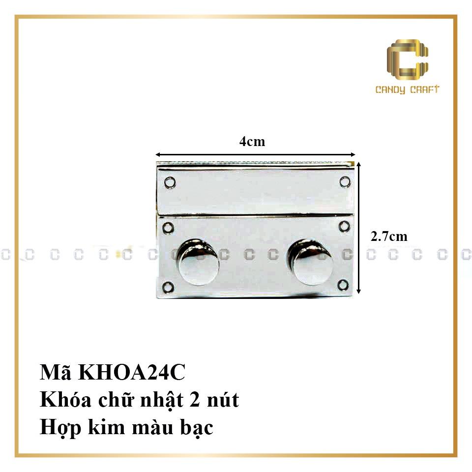 Khóa chữ nhật 2 nút 4cm