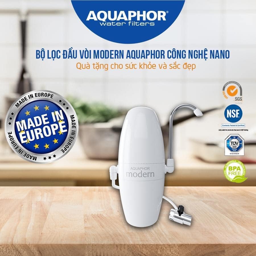 Bộ lọc đầu vòi Aquaphor MODERN Trắng - Hàng Chính Hãng