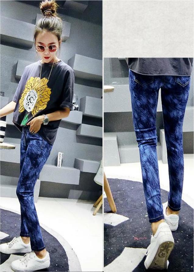 Quần jeans nữ họa tiết Mã: QD1694 - XANH