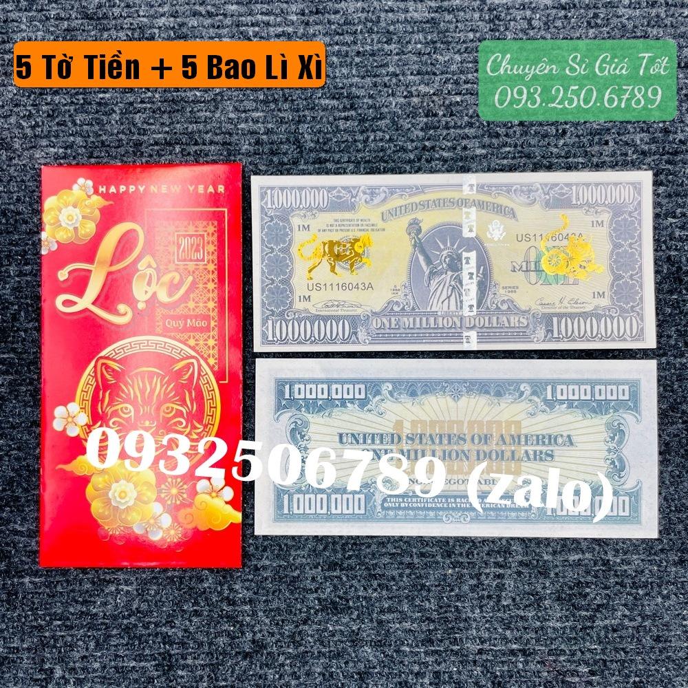 tiền LÌ XÌ 1 TRIỆU ĐÔ Hình Mèo Lưu Niệm Mạ Vàng, tặng bao lì xì