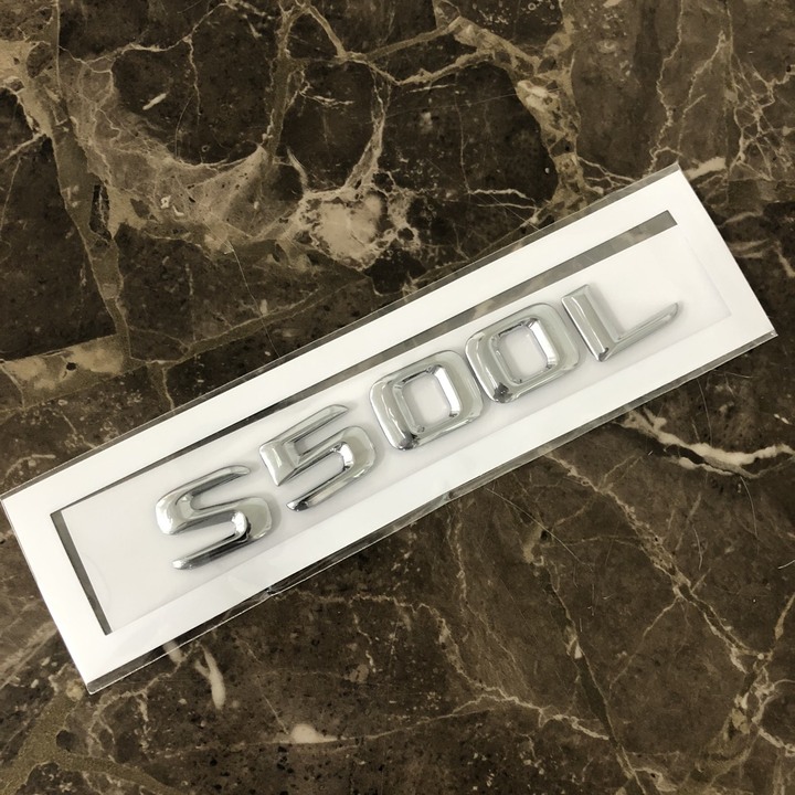 Decal tem chữ S500L dán đuôi xe ô tô Mercedes - Chất liệu: Hợp kim inox