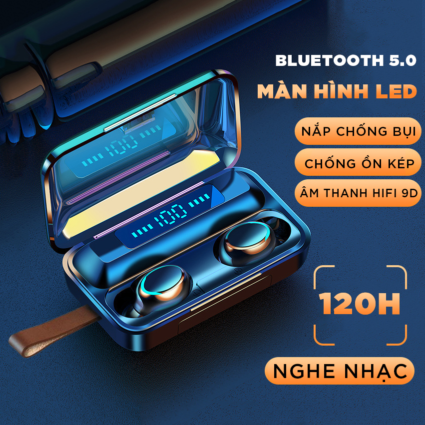 Tai Nghe Bluetooth Cảm Ứng AION TOUCH F95 Chất Lượng Cao - Chống Nước IPX7 - Nghe 90h - Tích Hợp Micro - Tự Động Kết Nối - Tương Thích Cao Cho Tất Cả Điện Thoại - HÀNG CHÍNH HÃNG