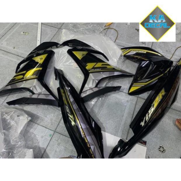 Tem rời EXCITER 150 chất liệu Decal 3 lớp trắng sữa cao cấp dán xe đen